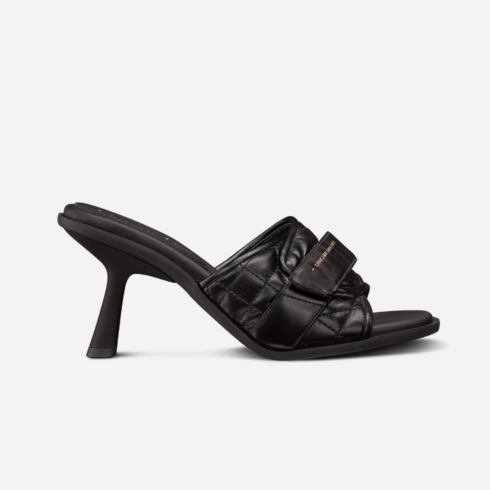 DIO(R)EVOLUTION HEEL SLIDE BLACK CALFSKIN 39- Preowned Excellent Condition DIOR